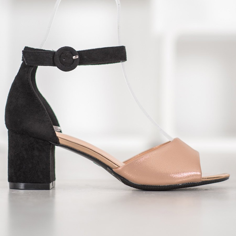 Bombas VINCEZA elegantes marrom preto 2