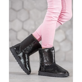 SHELOVET Mukluki com lantejoulas preto 1