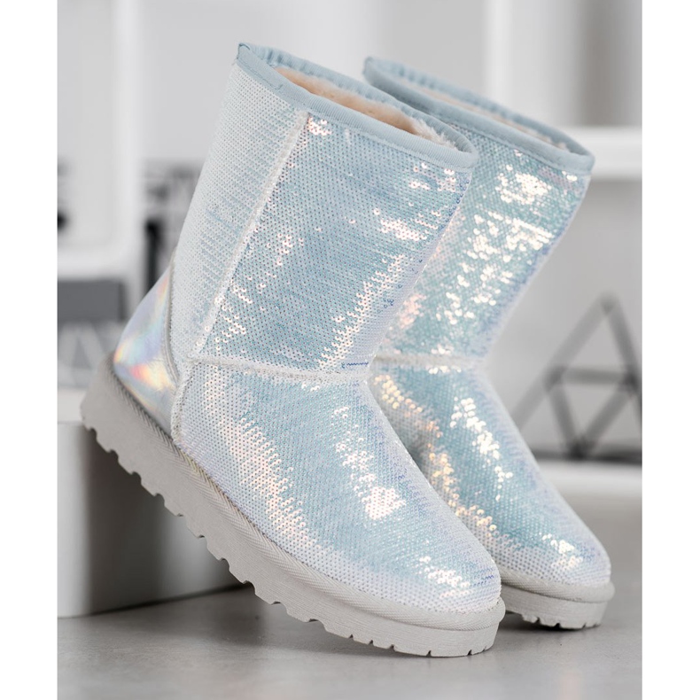 SHELOVET Mukluki com lantejoulas branco 2
