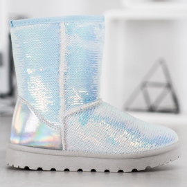 SHELOVET Mukluki com lantejoulas branco 1