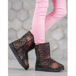 SHELOVET Mukluki quente com lantejoulas preto 2