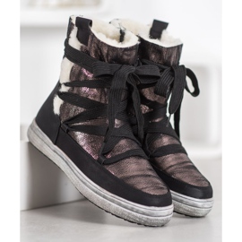 SDS Botas de neve quentes marrom preto 1