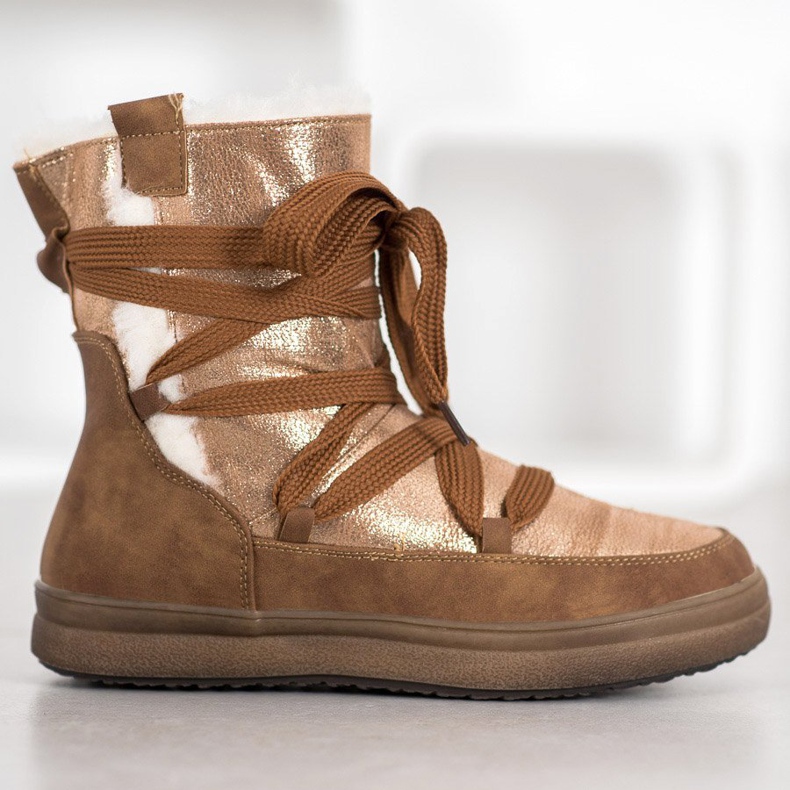 SDS Botas de neve quentes marrom dourado 2