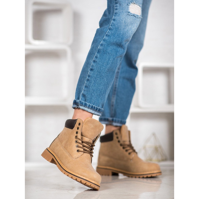 Haver Botas de caminhada com couro ecológico castanho 1