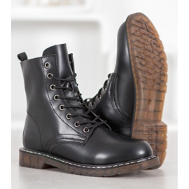 Kylie Trappers elegantes com couro ecológico preto 1 Kylie Trappers elegantes com couro ecológico preto 1