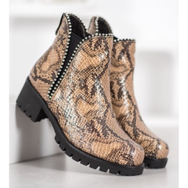 SDS Snake Print Chelsea Boots castanho 2