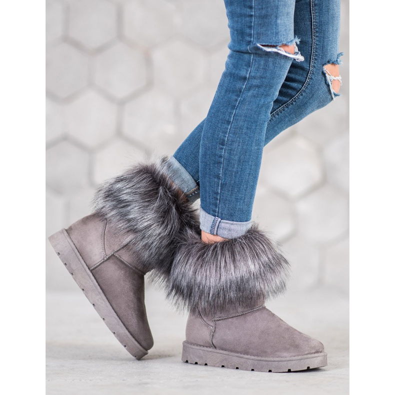 SHELOVET Mukluki cinza com pele 1