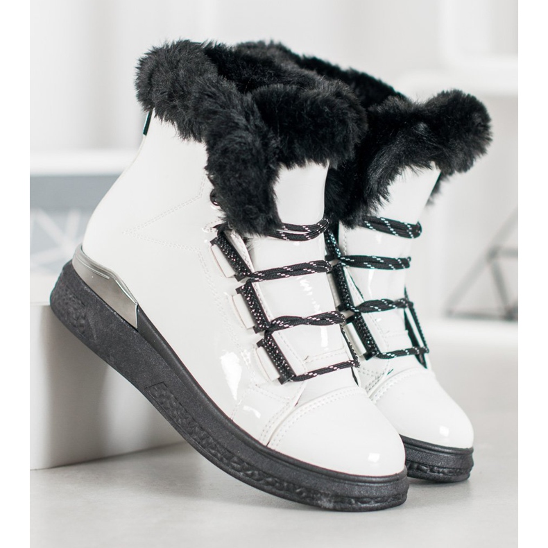 Bella Paris Botas de neve brancas branco 1