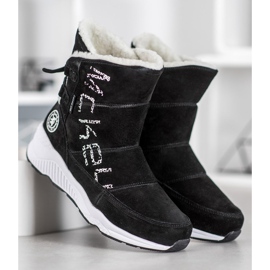 McKey Botas de neve de couro preto 1