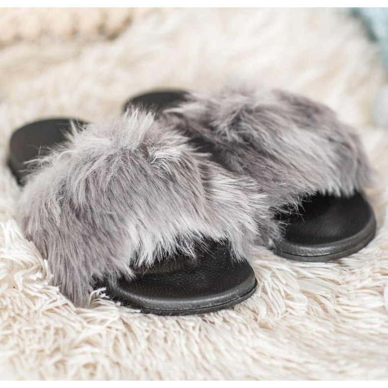 SHELOVET Chinelos elegantes cinza 1