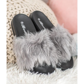 SHELOVET Chinelos elegantes cinza 2