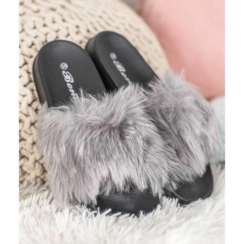 SHELOVET Chinelos elegantes cinza 2