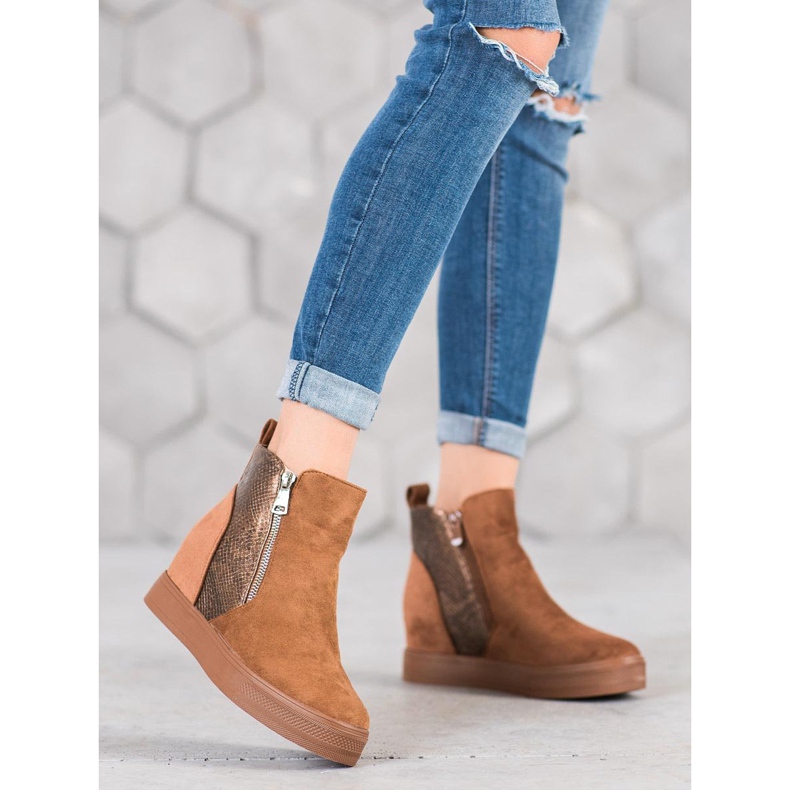 Bestelle Botas com padrão de cobra marrom 1