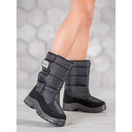 SHELOVET Botas de neve quentes com velcro preto 1