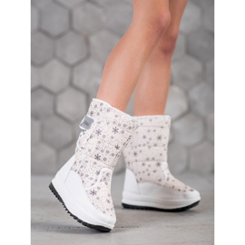 SHELOVET Botas de velcro para neve branco 2