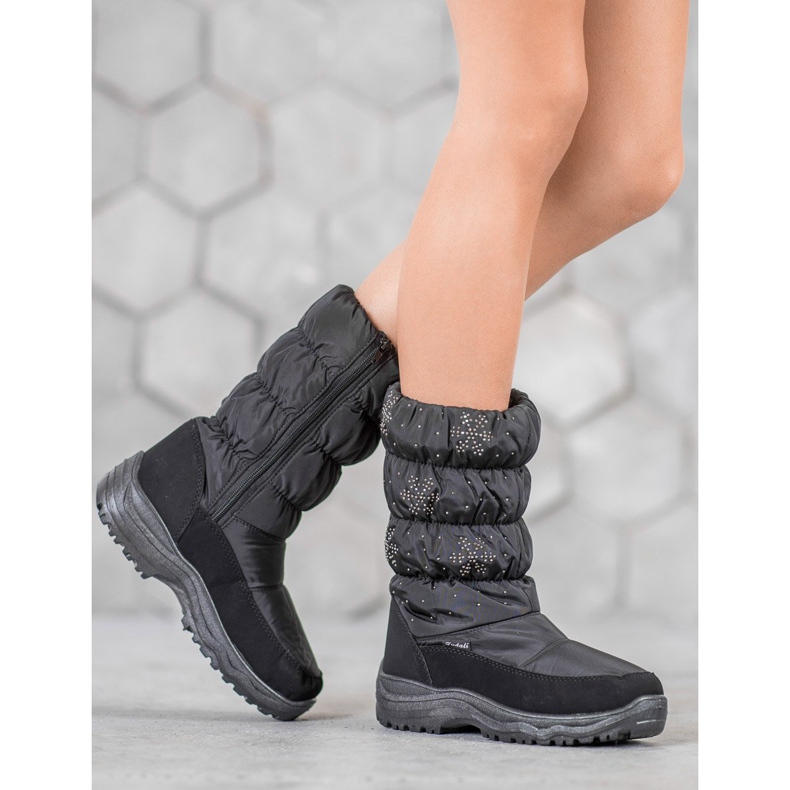 SHELOVET Botas de neve quente na plataforma preto 1