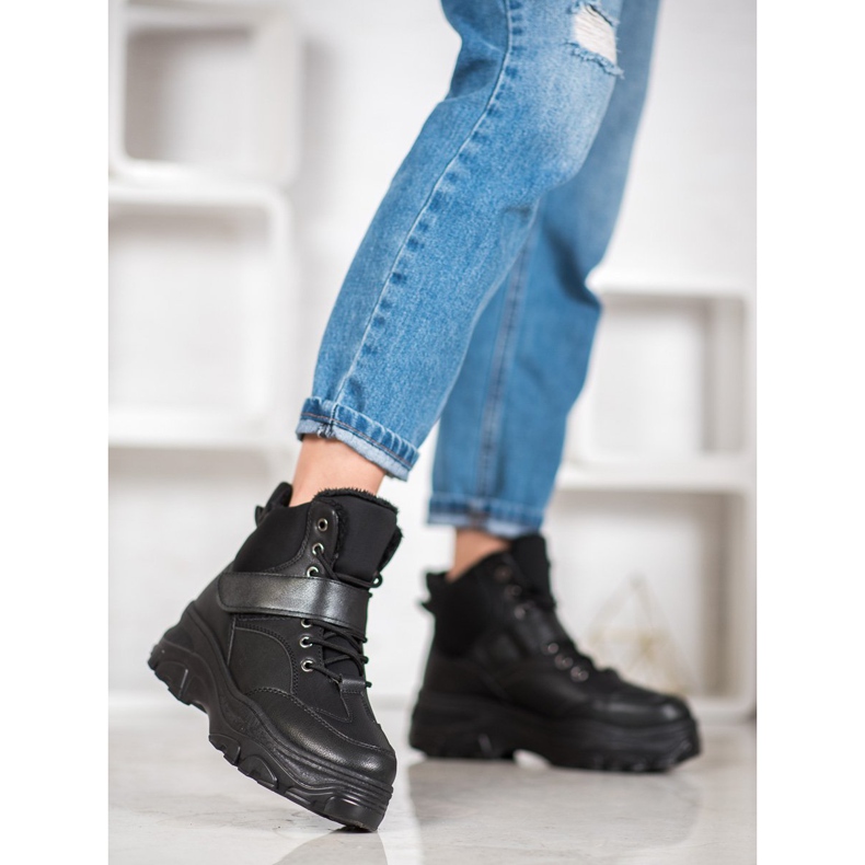 Bona Botas pretas da moda preto 1