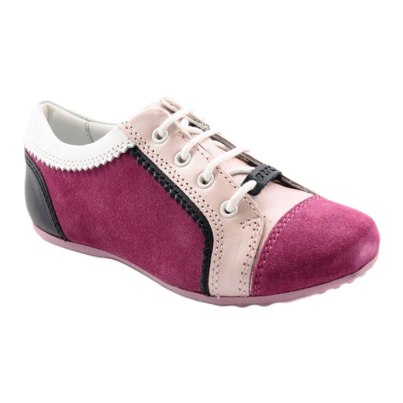 Calçado infantil de cano baixo Bartek 45293 rosa preto branco 1