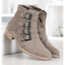 Sergio Leone Botas de camurça com fivelas cáqui 1