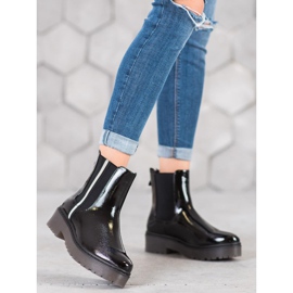 Sergio Leone Botas Laquered Fashion Chelsea preto 1