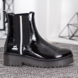 Sergio Leone Botas Laquered Fashion Chelsea preto 2