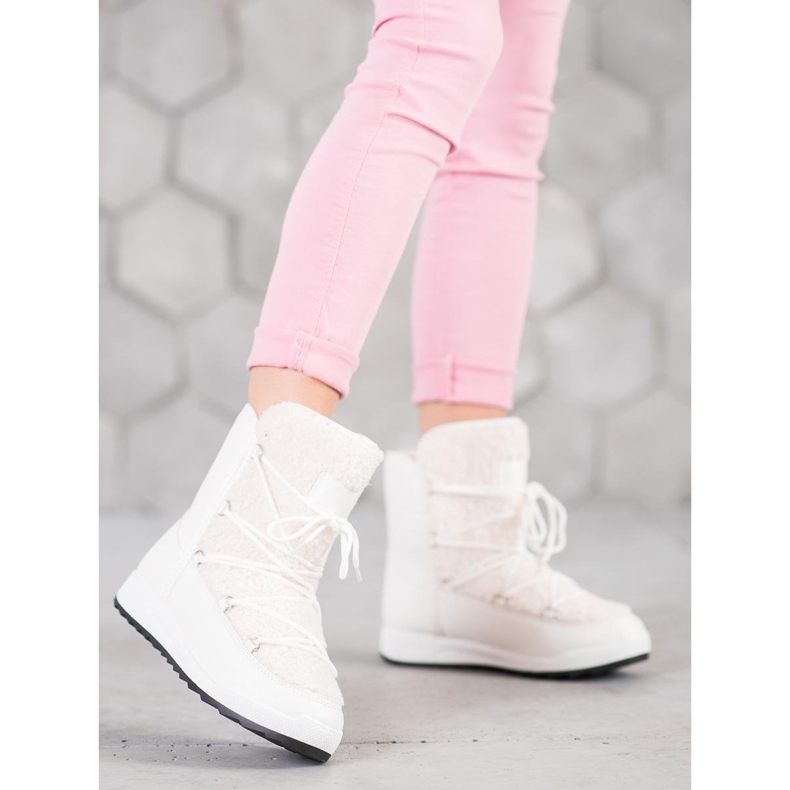 Small Swan Botas de inverno com pele de carneiro branco 2