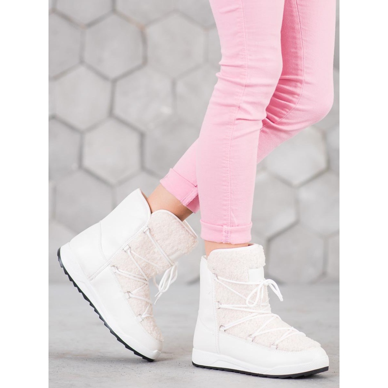 Small Swan Botas de inverno com pele de carneiro branco 1