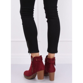 Botins de camurça cor de vinho 8B856 Wine II Grade vermelho 2