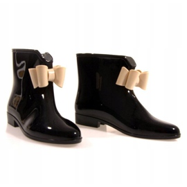 Botas Wellington com laço Y014 Preto 1 Botas Wellington com laço Y014 Preto 1