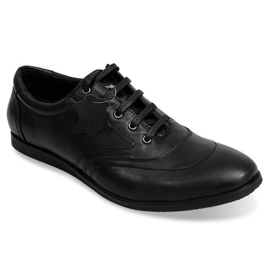 Sapatos de couro com atacadores LJ39 pretos 1 Sapatos de couro com atacadores LJ39 pretos 1