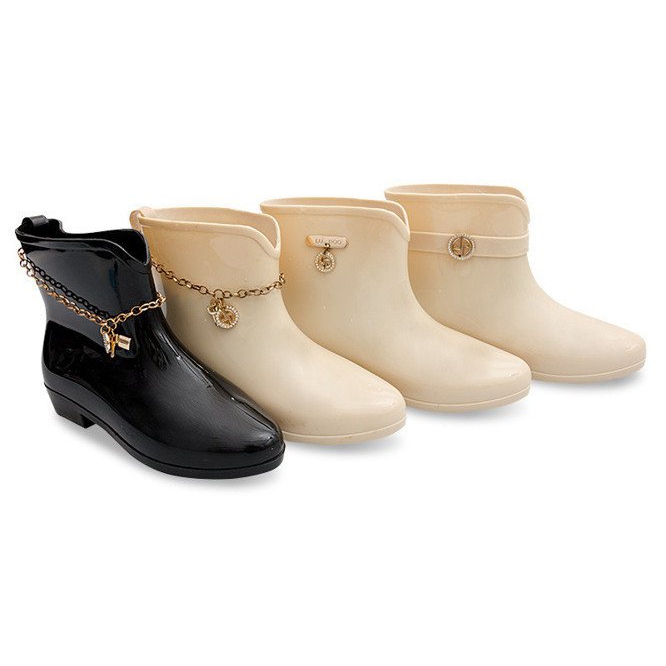 Botas Wellington com laço BL01 Bege 2 Botas Wellington com laço BL01 Bege 2