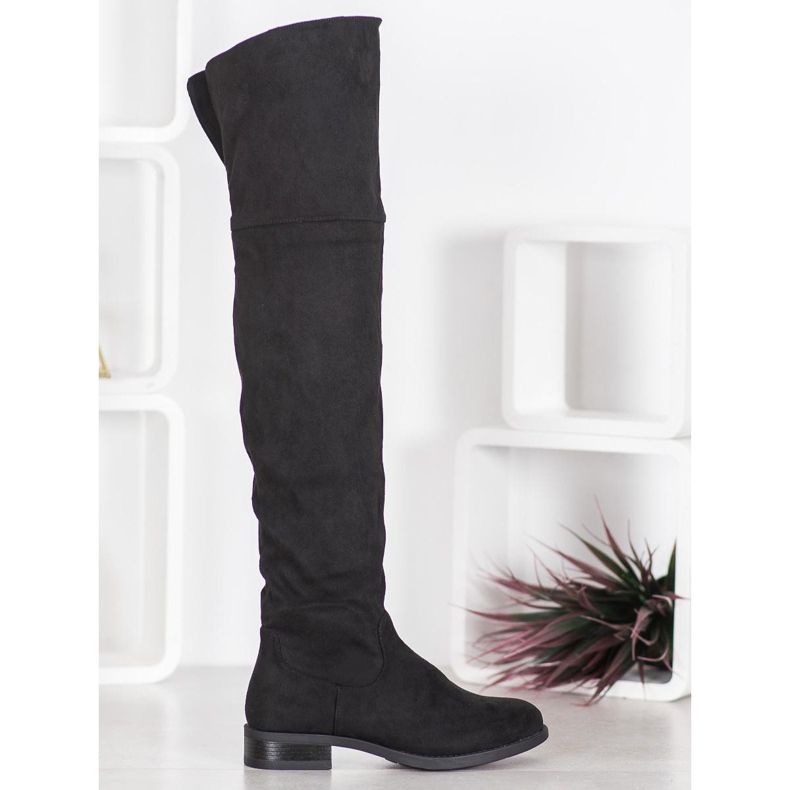 SHELOVET Botas elegantes sobre o joelho preto 1