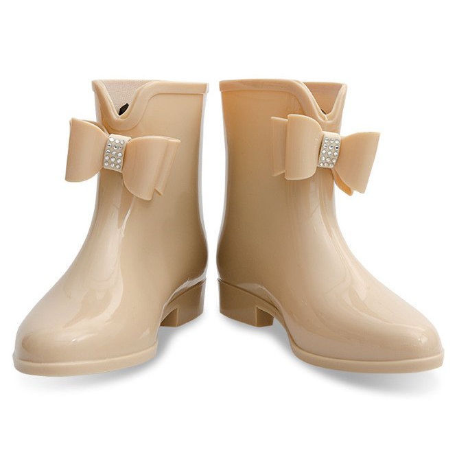 Botas Wellington com laço 502A Bege 1 Botas Wellington com laço 502A Bege 1