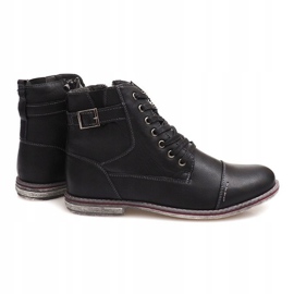 Botas altas quentes amarradas 85787 pretas preto 1