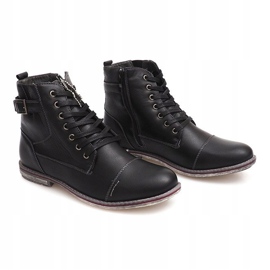 Botas altas quentes amarradas 85787 pretas preto 2