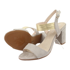 Sandálias no poste Filippo DS817 cinza / ouro amarelo 5