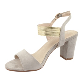 Sandálias no poste Filippo DS817 cinza / ouro amarelo 2