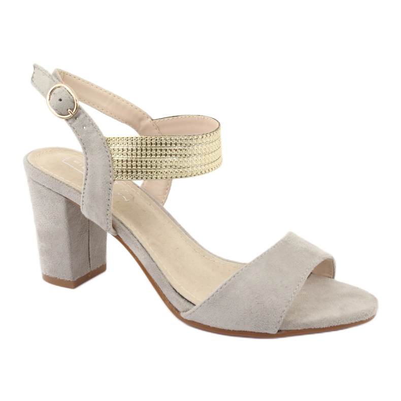 Sandálias no poste Filippo DS817 cinza / ouro amarelo 1