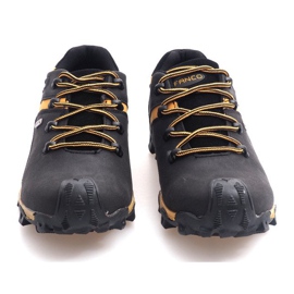 Botas de caminhada em couro Nat HLD923 preto amarelo 1