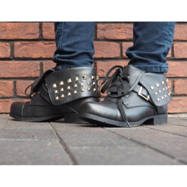 Botas 2W1 com tachas 1621 pretas preto 1