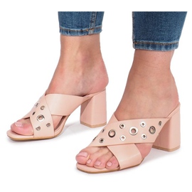 Chinelos de salto alto rosa Faça um Movimento 1