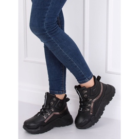 Sapatos esportivos pretos de tornozelo alto B0012-SP Preto 1