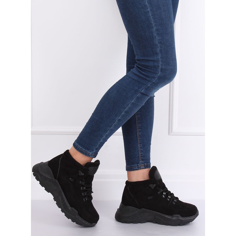 Sapatos esportivos pretos sola alta B0014-SP preto 1