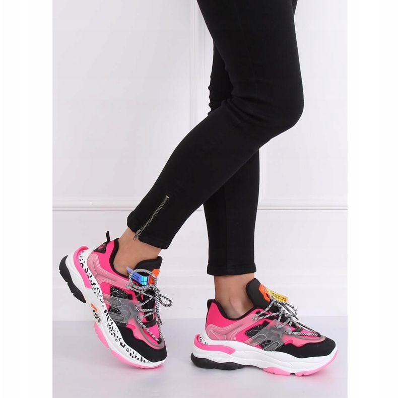 LA65P Fushia Trainers preto rosa multicolorido 1