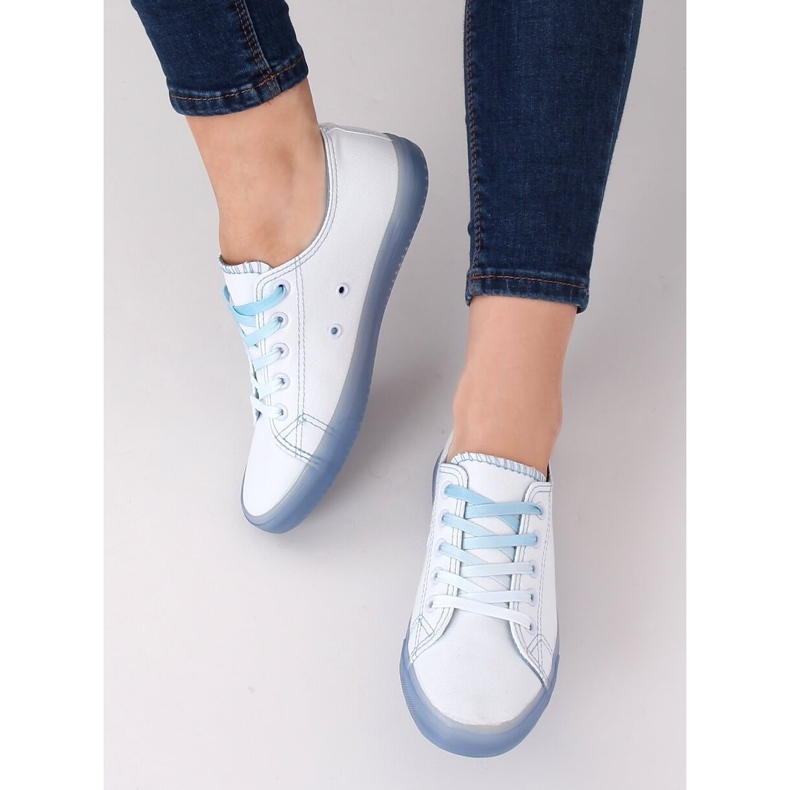Tênis ombre feminino branco e azul E3508 azul 1