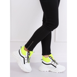 Sapatos esportivos de tornozelo alto branco e amarelo RB-3348 BRANCO / AMARELO 1