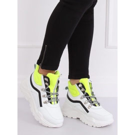 Sapatos esportivos de tornozelo alto branco e amarelo RB-3348 BRANCO / AMARELO 2