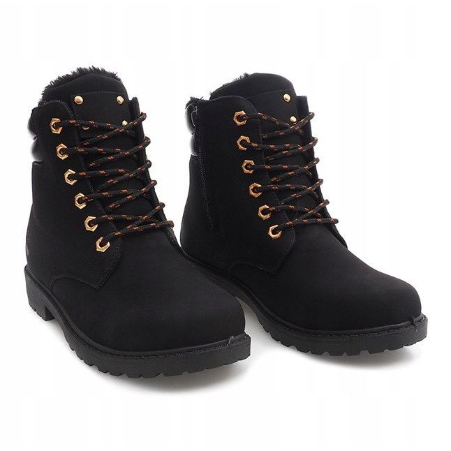 Botas de madeira isoladas BED01 pretas preto 1