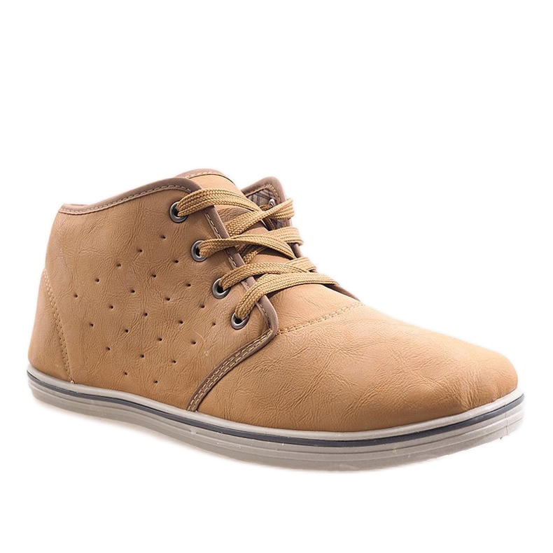 Tênis de cano alto na moda TL354-1 Camel marrom 1