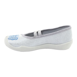 Sapatos infantis Befado corações 116X267 azul cinza 2